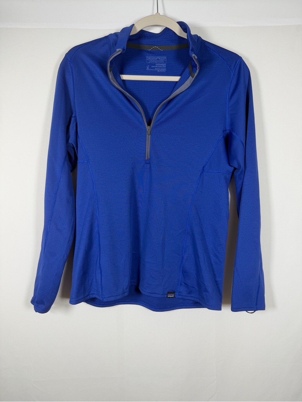 Patagonia Blue MidWeight Capilene Baselayer Half-Zip Performance Top Granola